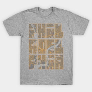 Philadelphia, Pennsylvania, USA City Map Typography - Bauhaus T-Shirt